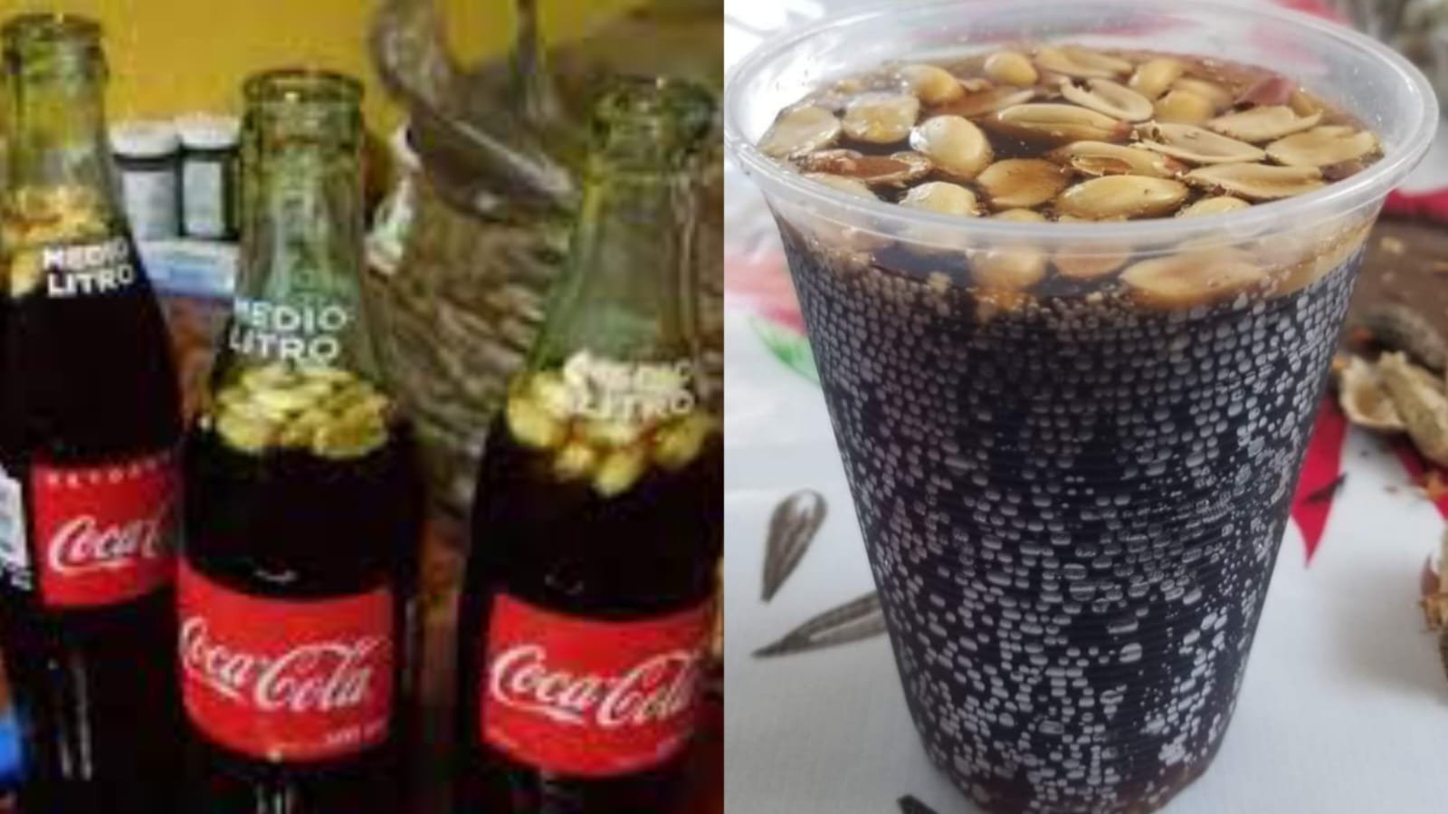 coca cola con cacahuates