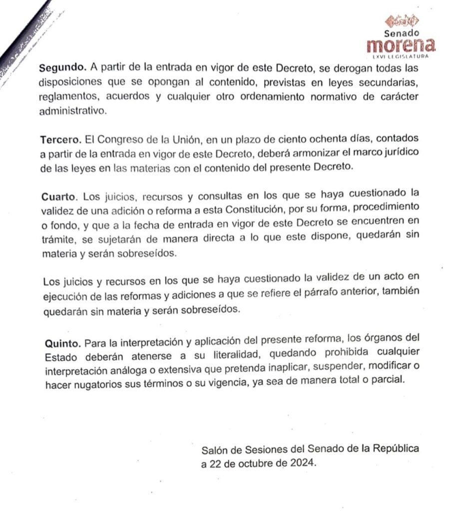 Morena presentara reforma constitucional para limitar suspensiones judiciales sobre reformas a la Constitucion 78 2