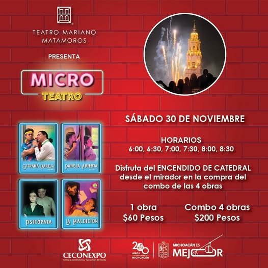 teatro catedarl morelia encendido