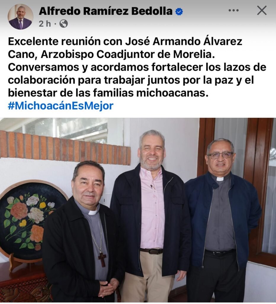 ¡Aleluya! Gobernador de Michoacán hace la paz con la Arquidiócesis de Morelia 2 gobernador de michoacan morelia