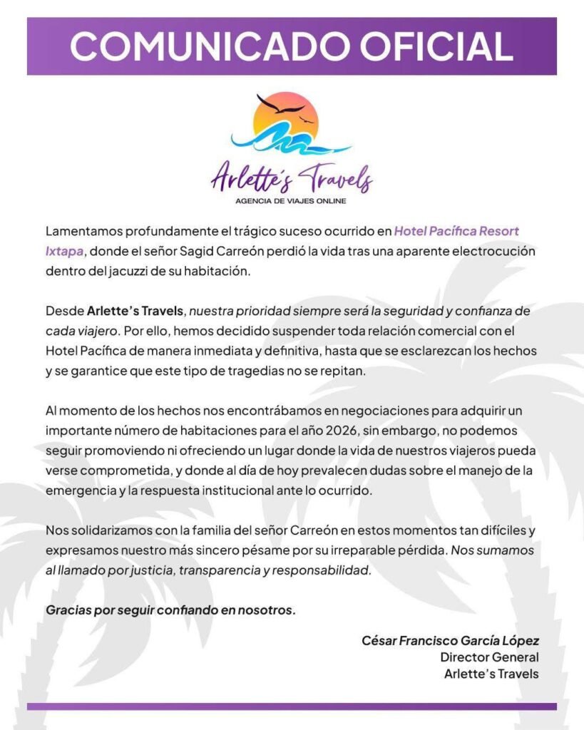 Caso Sagid. Agencia de viajes rompe relacion con Hotel Pacifica tras muerte de moreliano en Ixtapa 78