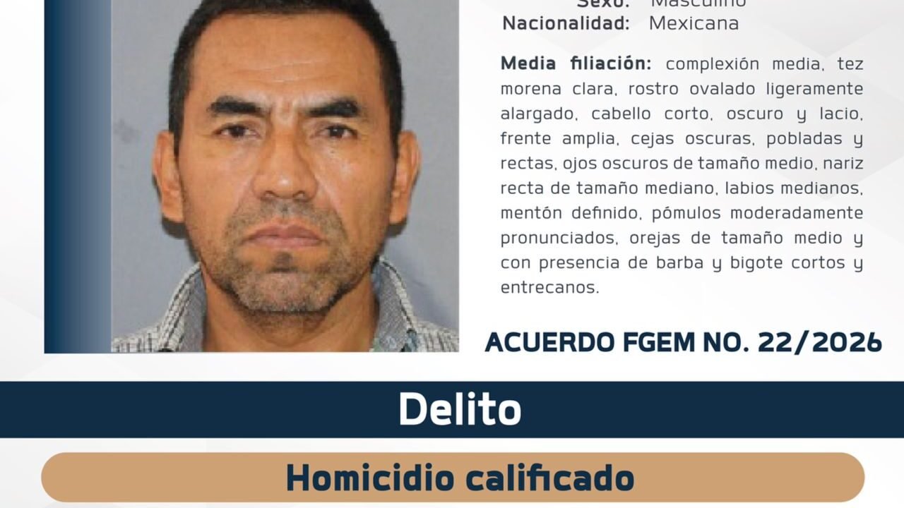 Emite FGE acuerdo de recompensa para la detención de José Jiménez Miranda, presunto responsable del homicidio de Carlos Manzo