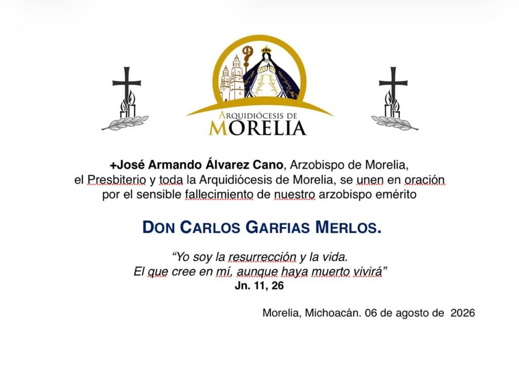 Fallece el arzobispo emérito de Morelia, Don Carlos Garfias Merlos; la Arquidiócesis se une en oración 2 1002290517