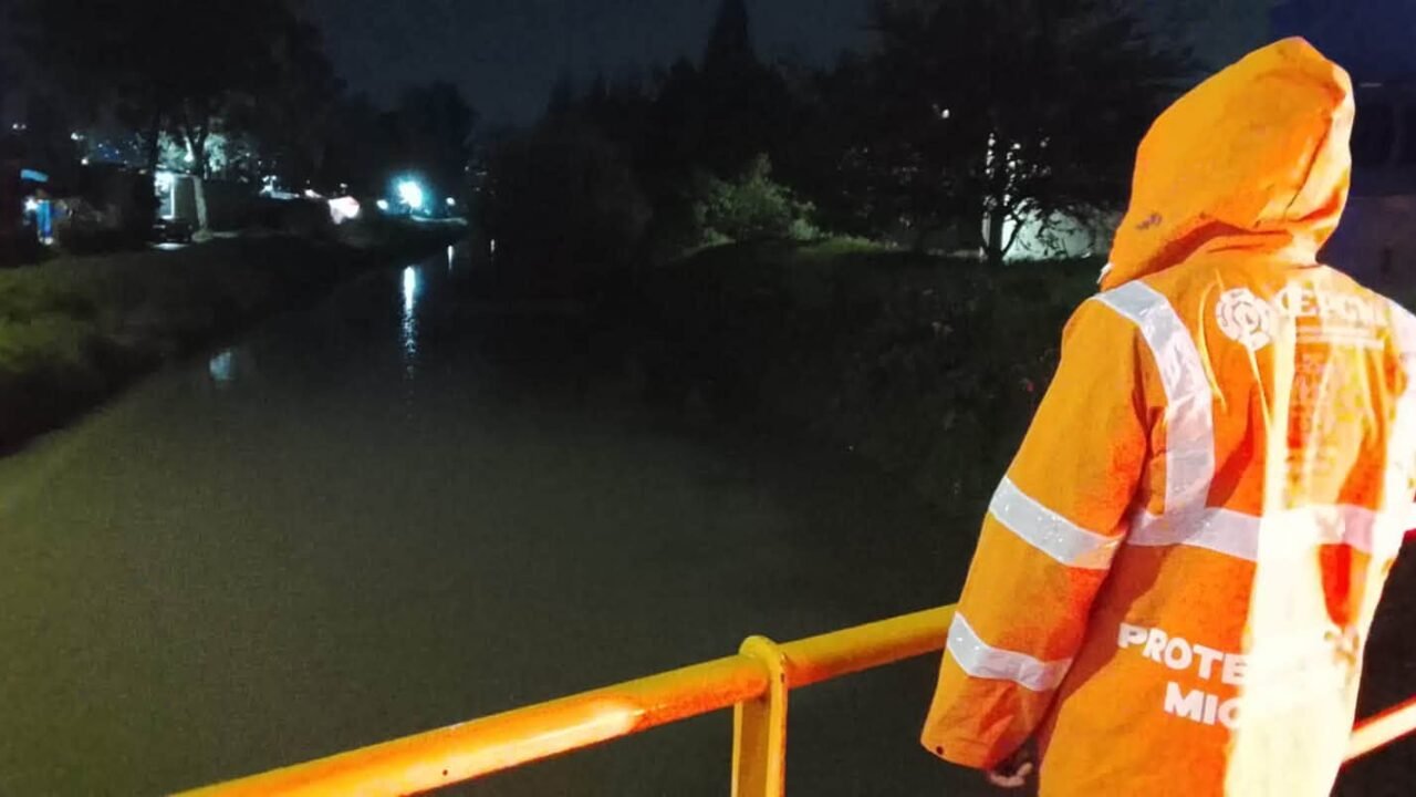 Río Grande de Morelia alcanza casi el 70% de su capacidad tras intensas lluvias